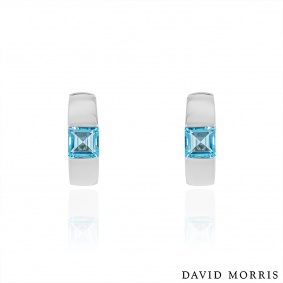 David Morris White Gold Topaz Earrings